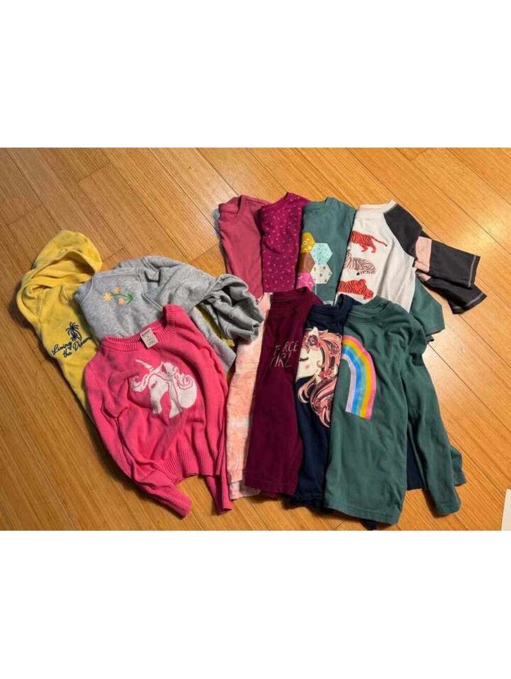 back to school lot! Girls 4T–5T Long Sleeve Shirt & Sweater Lot – 11 Tops